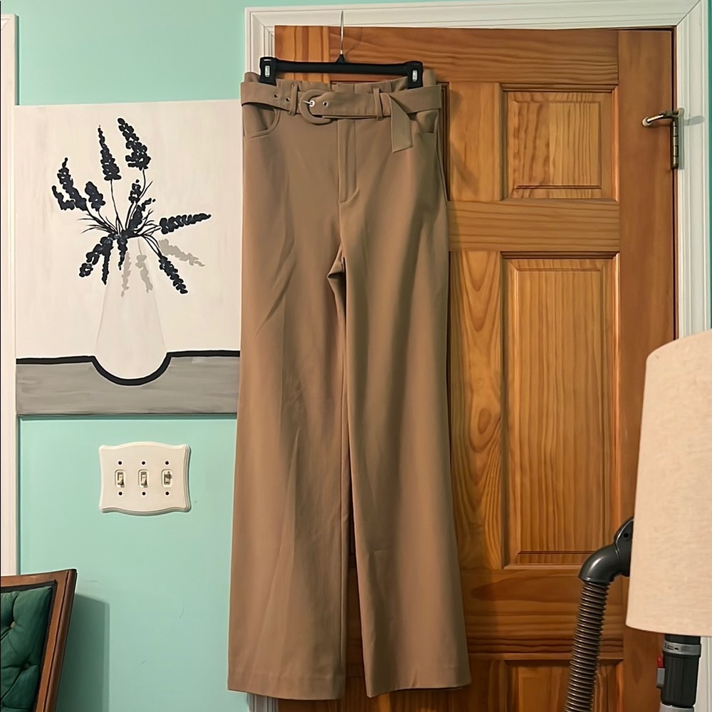 Stylish Tan Wide-Leg Pants